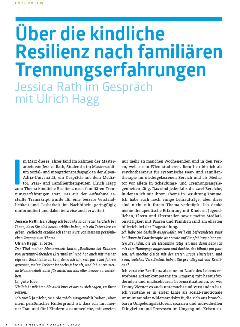 Über die kindliche Resilienz nach familiären Trennungserfahrungen